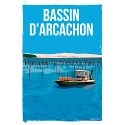 AF97 - LOT DE 5 AFFICHES METAL BASSIN D'ARCACHON